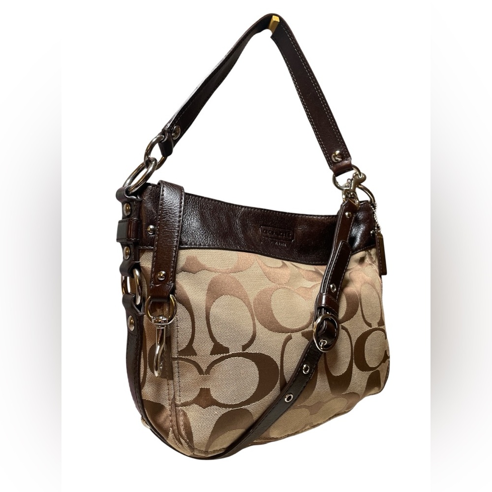 Coach Large Zoe Hobo Bag in Signature Jacquard WITH Crossbody Strap EUC ๐คฉ - Picture 4 of 17